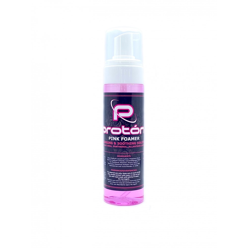 Pink Foamer Protón con Pantenolo, Alantoina e Aloe Vera - Schiuma detergente - 220 ml / 7,4 Oz.